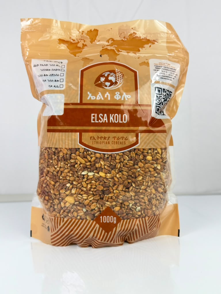 Elsa Kolo, 1 kg ristet byg-snack med solsikkekerner og jordnødder